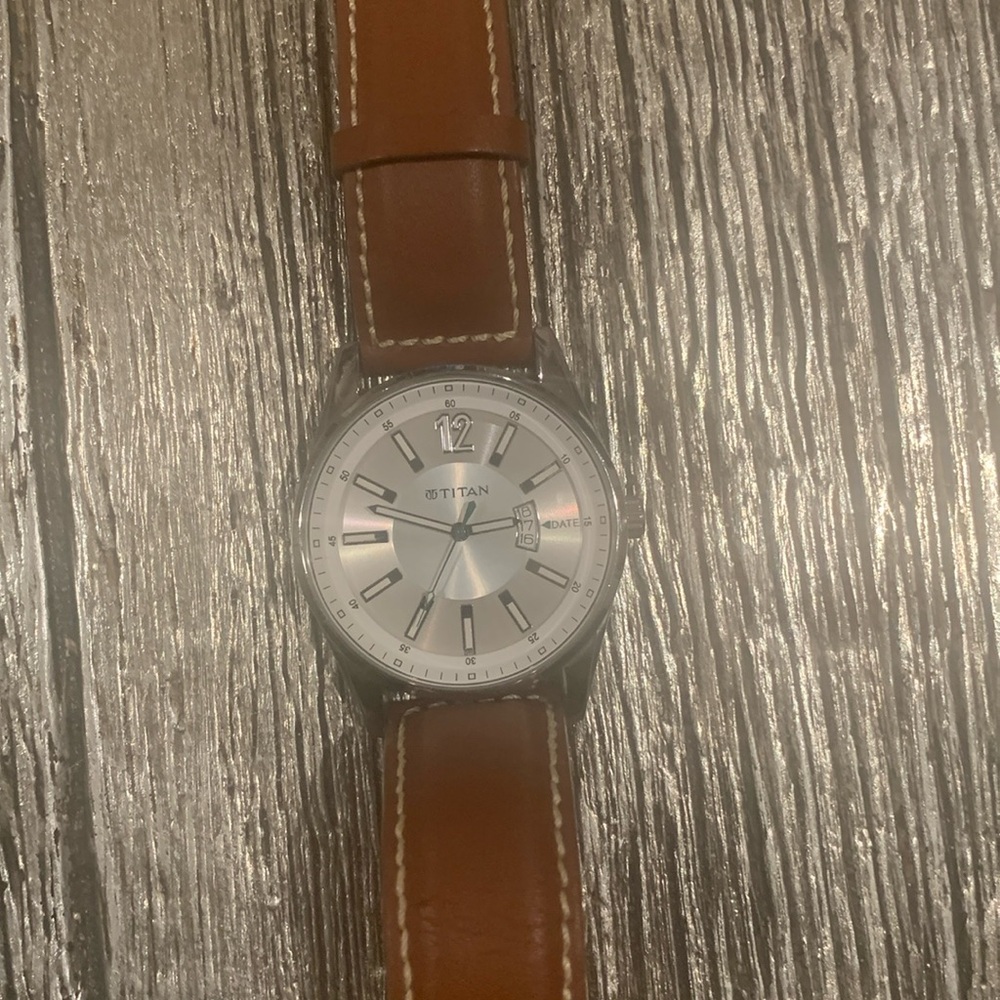 Beautiful Titan silver and brown watch